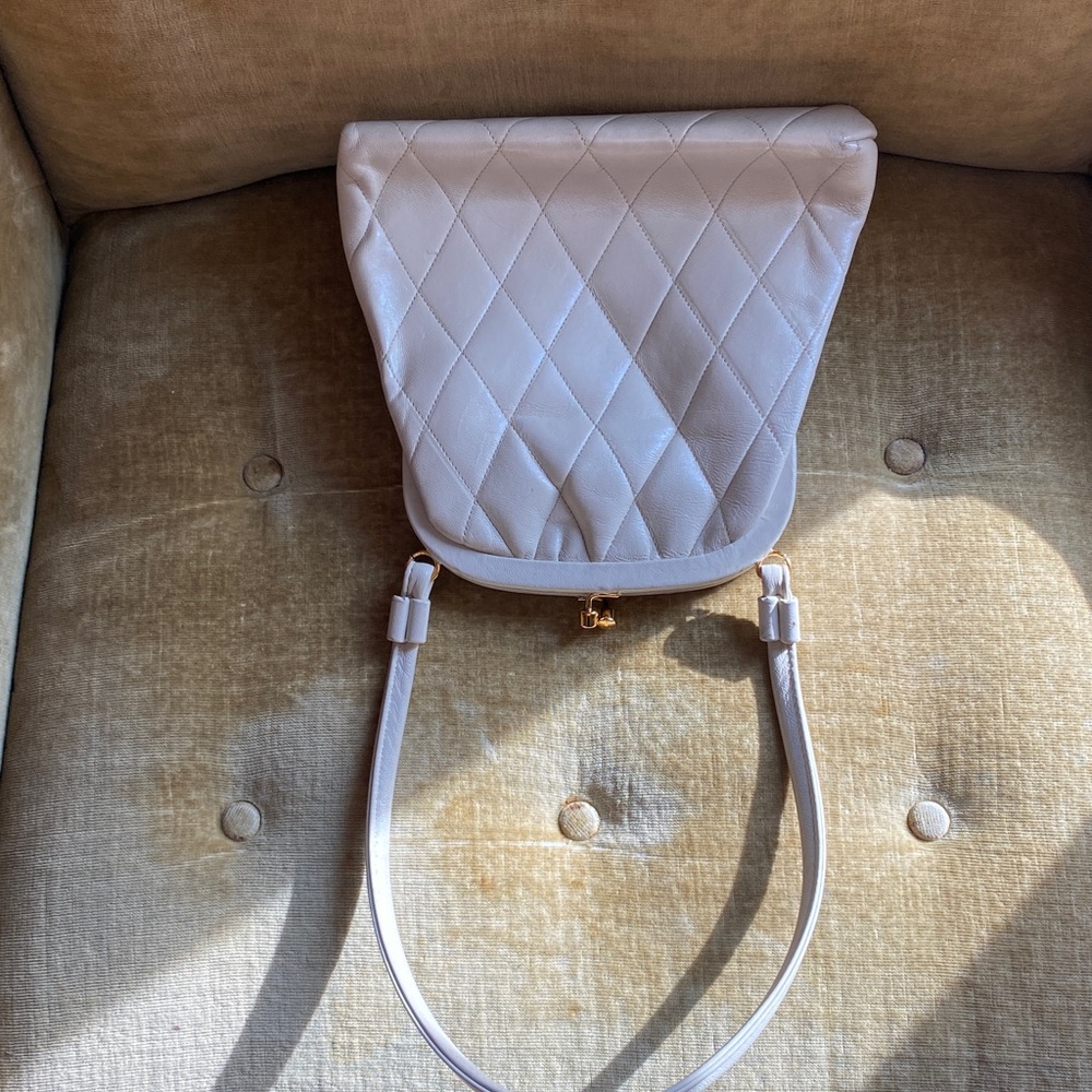 Vintage Jane Shilton England cream leather handbag - Picture 4 of 4